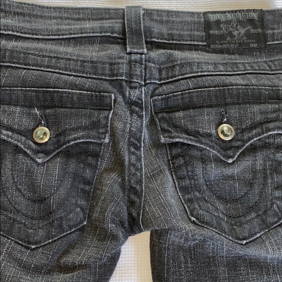 True Religion black jeans size 25 rhinestones - Picture 7 of 13